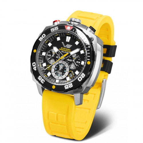 Vostok Europe VK67-​650E725 Herrenuhr Systema Periodicum 'Sulfur' Chronograph