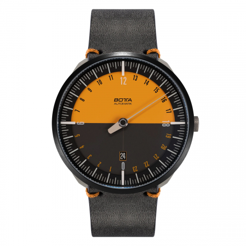 Botta UNO 24 Quarz Edition-15 Armbanduhr Titan Einzeigeruhr, 689310BE 24h-Anzeige Lederband 45mm