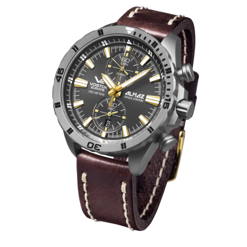 Vostok Europe Herren Armbanduhr Almaz Chrono Titan 6S11-320H521