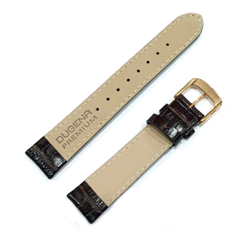Dugena Ersatzband Lederband Braun Stegbreite 18mm Krokoprägung