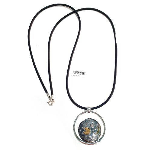Himmelsscheibe von Nebra Sternenschmuck Pulloverkette Silber Anhänger Horizontbogen 30mm