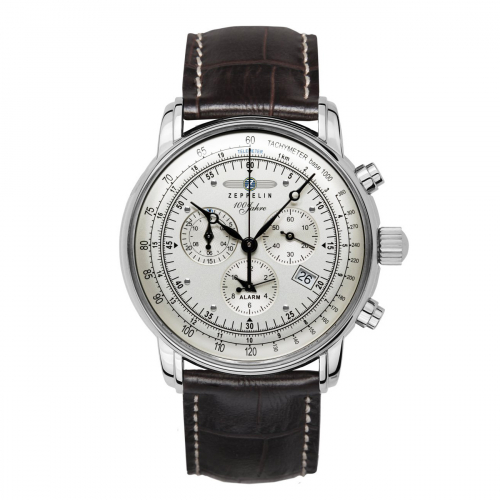 Zeppelin 7680-1 Herrenuhr Alarm Chronograph 100 Jahre Zeppelin