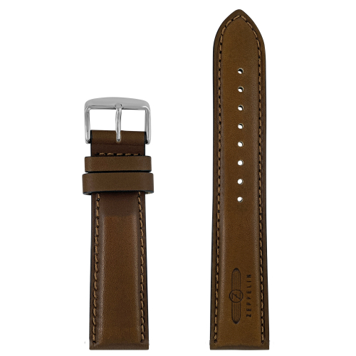 Zeppelin 22mm Ersatzband, Wechselband Leder, braun, Uhrenband