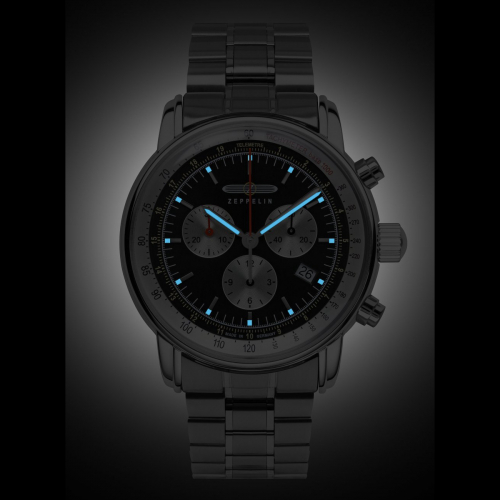 Zeppelin Herrenuhr Quarz Chronograph 8888MB-2 mit Metallarmband