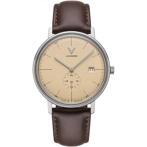 Junkers Herren Armbanduhr Bauhaus 9.13.02.05 Lederband, Datum