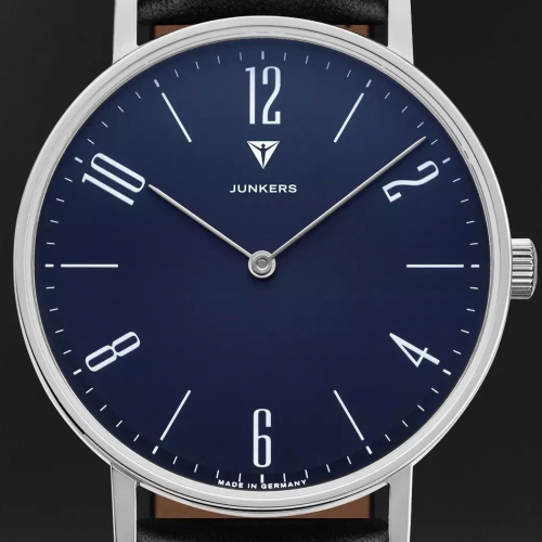 Junkers Dessau 9.16.01.01 Herren Armbanduhr Saphirglas Lederband 40mm