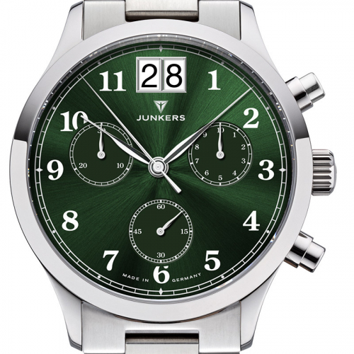 Junkers Tante JU Armbanduhr 9.23.01.06.M Chrono Großdatum Ronda-Werk Saphirglas