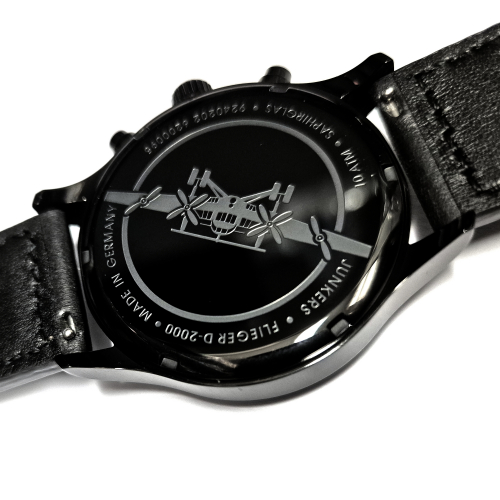Junkers Herren Armbanduhr 9.24.02.02 Flieger D-2000 mit Großdatum, Schwarz