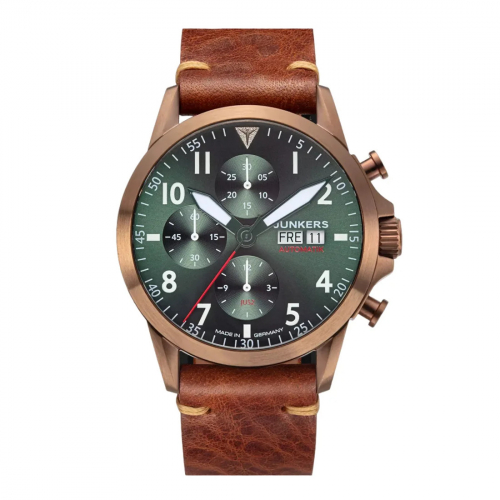 Junkers 9.28.01.06 JU 52 Aviator Chrono ETA Valjoux 7750 Saphir Day-Date, Grün, 42mm