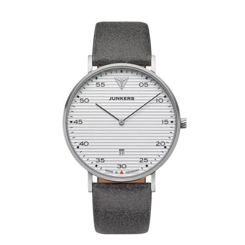 Junkers Dessau Streamline 40 Armbanduhr 9.50.02.03 Saphirglas Lederband 40mm