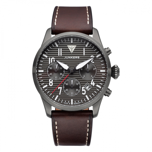 Junkers Herren Armbanduhr Flieger Uhr Chronograph 9.57.01.15 Saphirglas