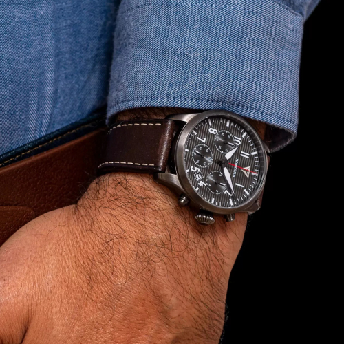 Junkers Herren Armbanduhr Flieger Uhr Chronograph 9.57.01.15 Saphirglas