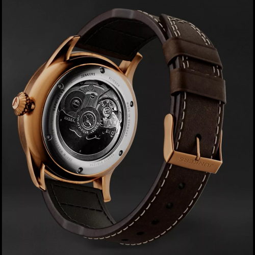 Junkers Herren Armbanduhr BRONZE 9.66.02.02 Flieger GMT Automatik