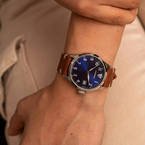 Preview: Junkers Flieger 36 Damen Armbanduhr 9.70.01.01 Saphirglas, Ronda-Werk, Blau
