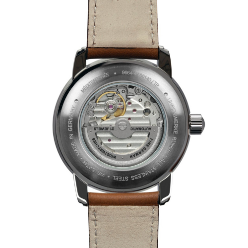 Preview: Zeppelin Herrenuhr 9664-4 Méditerranée Automatik mit Day Date und Lederarmband, Grün