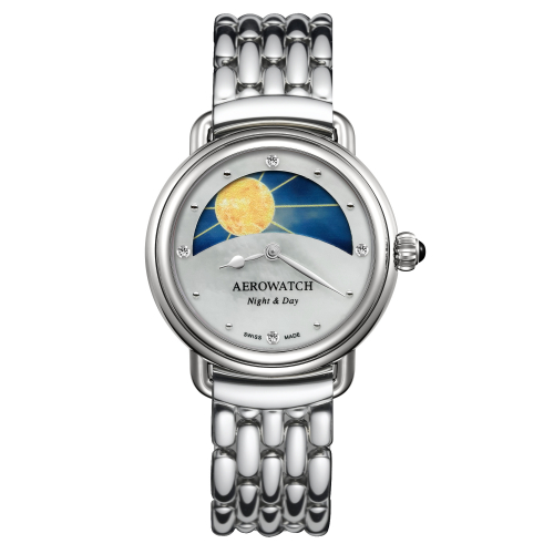 AEROWATCH Night & Day Quarz A 44960 AA11 M, Perlmutt, Diamanten, Saphirglas