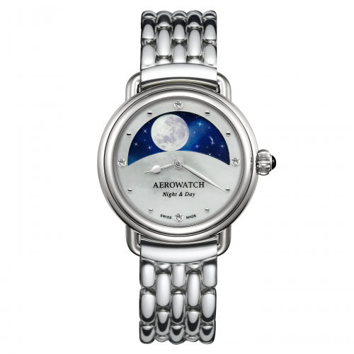 AEROWATCH Night & Day Quarz A 44960 AA11 M, Perlmutt, Diamanten, Saphirglas