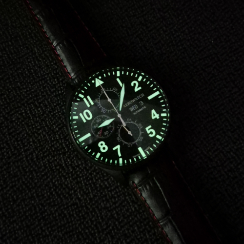 AEROWATCH A 61989 NO09 Armbanduhr Chrono Flieger Automatik Day-Date