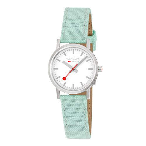 MONDAINE Damen Armbanduhr Classic 30mm, Mint Textiluhr, A658.30323.17SBQ