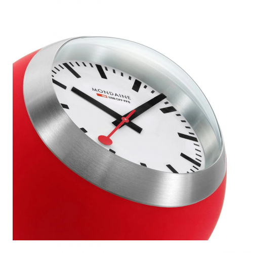 Mondaine 60mm rote Tischuhr A660.30335.16SBP - Globe Clock