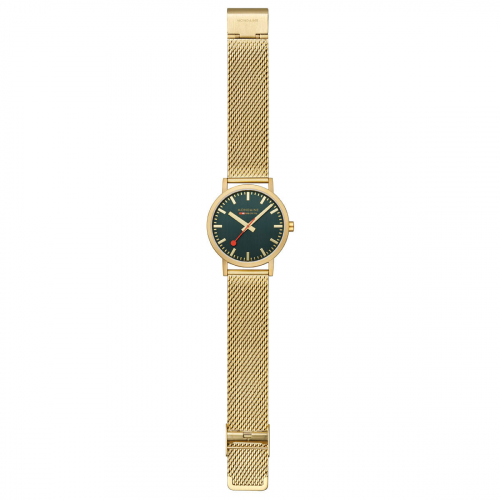 Preview: MONDAINE Armbanduhr Classic A660.30360.60SBM, 40mm, Goldfarben, Milanaise