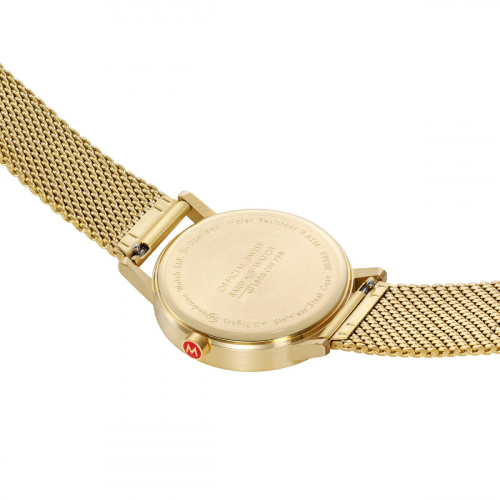 Preview: MONDAINE Armbanduhr Classic A660.30360.60SBM, 40mm, Goldfarben, Milanaise
