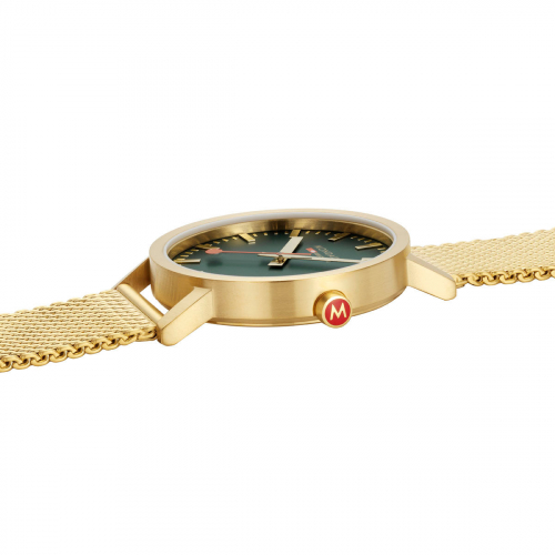 Preview: MONDAINE Armbanduhr Classic A660.30360.60SBM, 40mm, Goldfarben, Milanaise