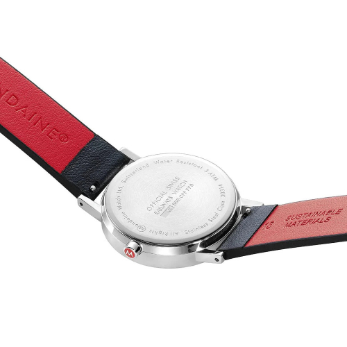 Mondaine Classic Armbanduhr A667.30314.11SBV, Day-Date, 36mm Bahnhofsuhr