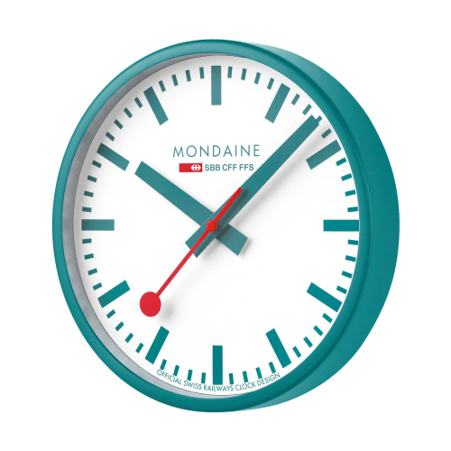 MONDAINE Wanduhr rot/weiß, Durchmesser 25cm, A990.CLOCK.11SBC