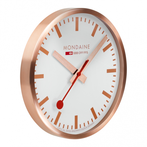 MONDAINE Wanduhr weiß, Durchmesser 25cm A990.CLOCK.16SBB