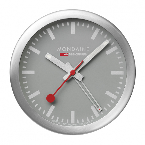 Mondaine Tischuhr Wanduhr Wecker A997.MCAL.86SBV grau 12,5cm