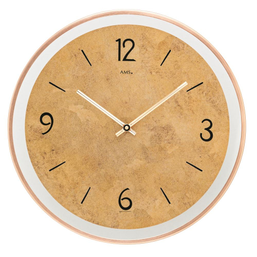 AMS 01-9627 Wanduhr modern Goldfarben, 40cm