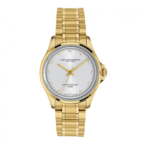 ABELER & SÖHNE AS206 Damen Armbanduhr Goldfarben Saphirglas 10ATM