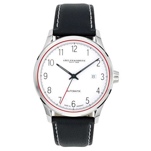 ABELER & SÖHNE AS2731 Armbanduhr Automatik Selita-Werk Datum Saphirglas Lederband