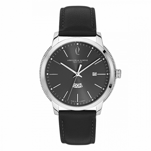 ABELER & SÖHNE AS3109 Herren Armbanduhr Saphirglas Ronda-Werk Day-Date Lederband