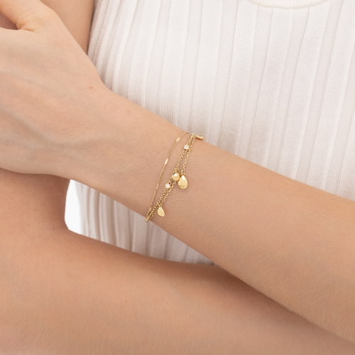 BOSS Damen Armband Edelstahl 1580768 Goldfarben 18cm