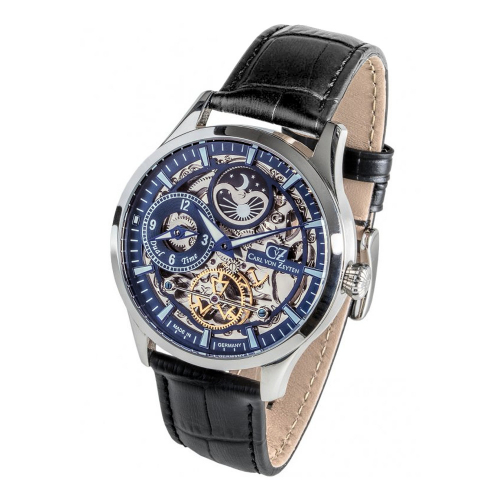 Carl von Zeyten Armbanduhr Automatik CVZ0063BLS Freiburg Dual-Time, Tag-Nacht