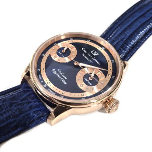 Carl von Zeyten CVZ0086RBLSHerren Armbanduhr Automatik Schönmünzach Dual Time