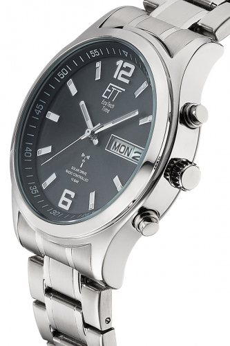 ETT Eco Tech Time Funk-Solar - Herren Uhr Gobi EGS-11247-22M, Day-Date, Edelsathl