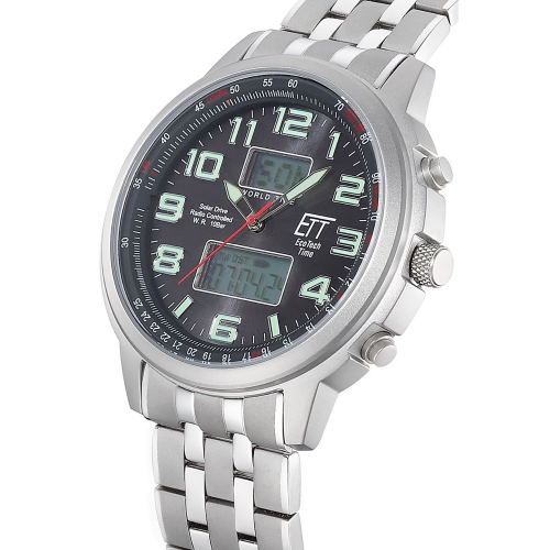 ETT EcoTechTime Funk-Solar World Time Hunter II EGS-11302-22M Herrenuhr