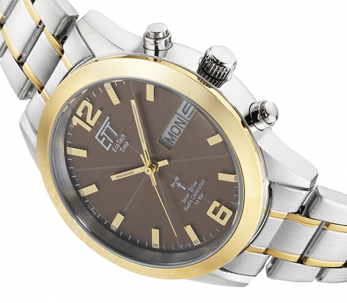 ETT Eco Tech Time Funk-Solar - Herren Gobi Edelstahl EGS-11424-25M bicolor