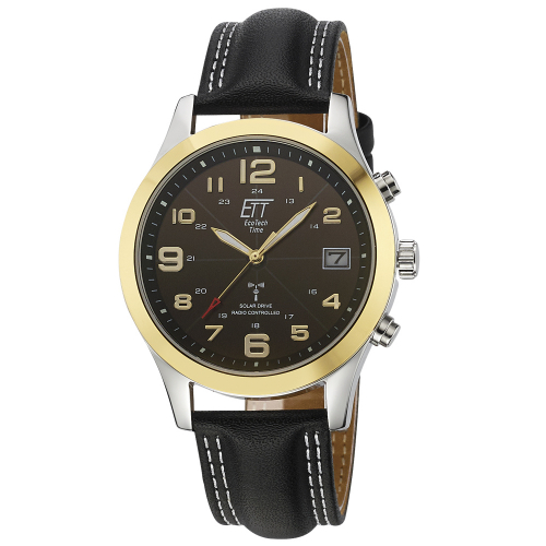 ETT Eco Tech Time Funk-Solar - Herren Gobi EGS-11487-22L Lederband, Datum