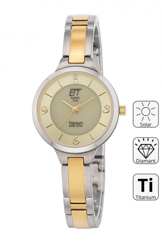ETT EcoTechTime ELS-12148-61M Diamond Lady Solar Titan Damenuhr bicolor