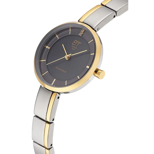 ETT EcoTechTime ELS-12151-52M Diamond Lady Solar Damenuhr, grau