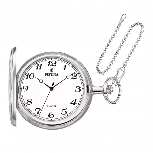 FESTINA F2022-1 Savonette Taschenuhr mit Kette, 49mm