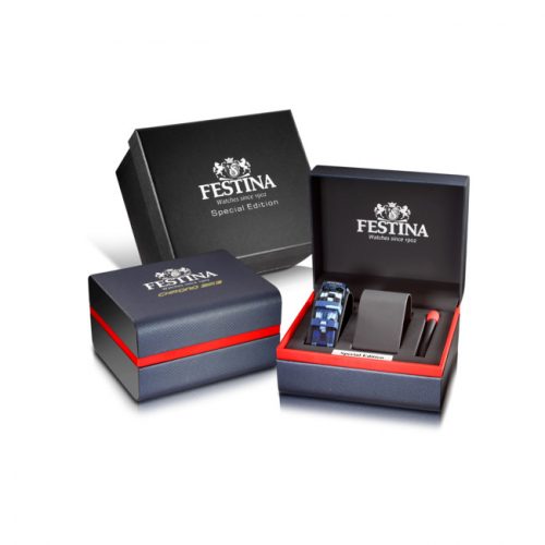 Festina Herren Armbanduhr Chronograph F20643-1 Edelstahl Blau Spezial Edition