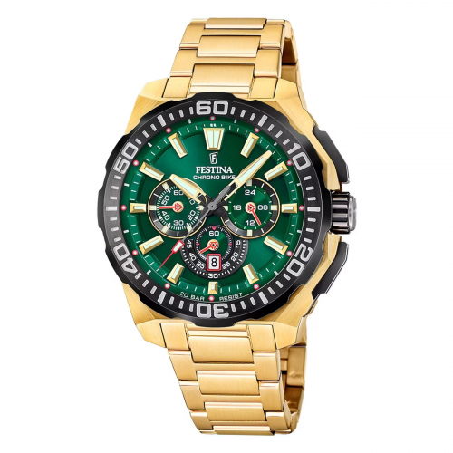 Festina Chronograph F20727-2 Chrono Bike 2025 Grün, Goldfarben 20ATM