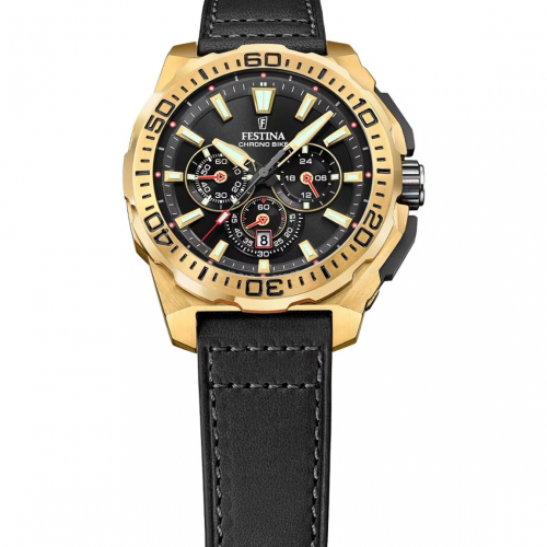 Festina Chronograph F20728-3 Chrono Bike 2025 Lederband schwarz 20ATM