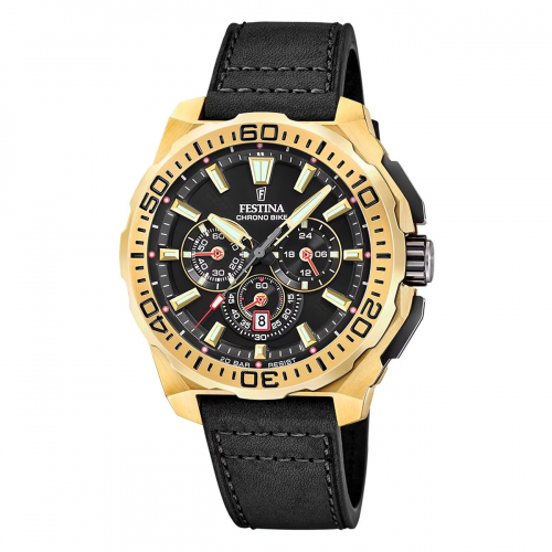 Festina Chronograph F20728-3 Chrono Bike 2025 Lederband schwarz 20ATM