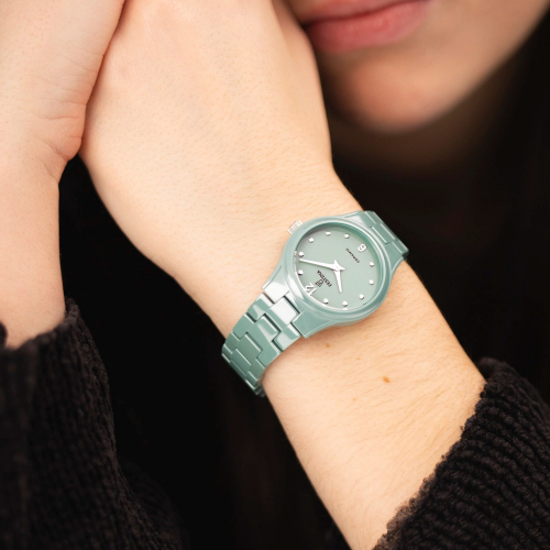 Preview: Festina Damen Armbanduhr F20751-3 Keramik Grün, 30,5mm